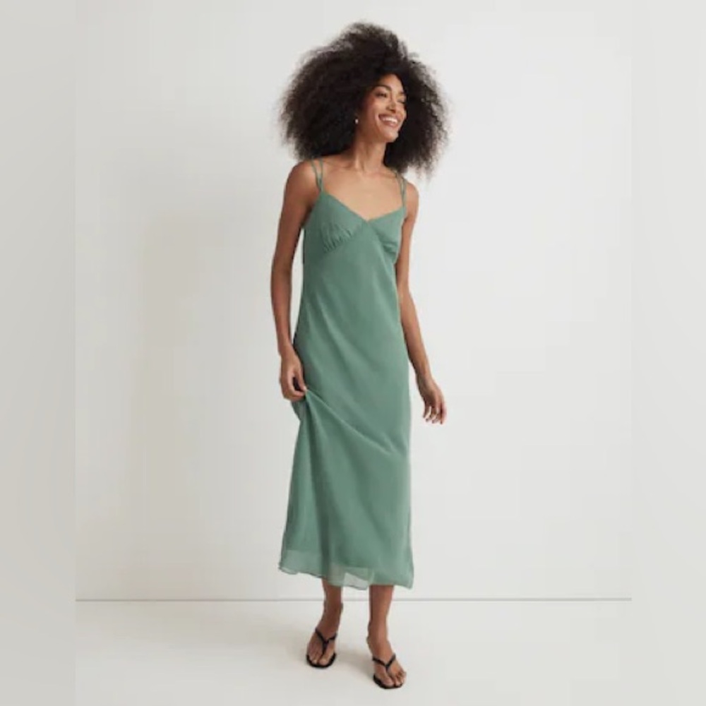 Madewell Sage Green V-Neck Top